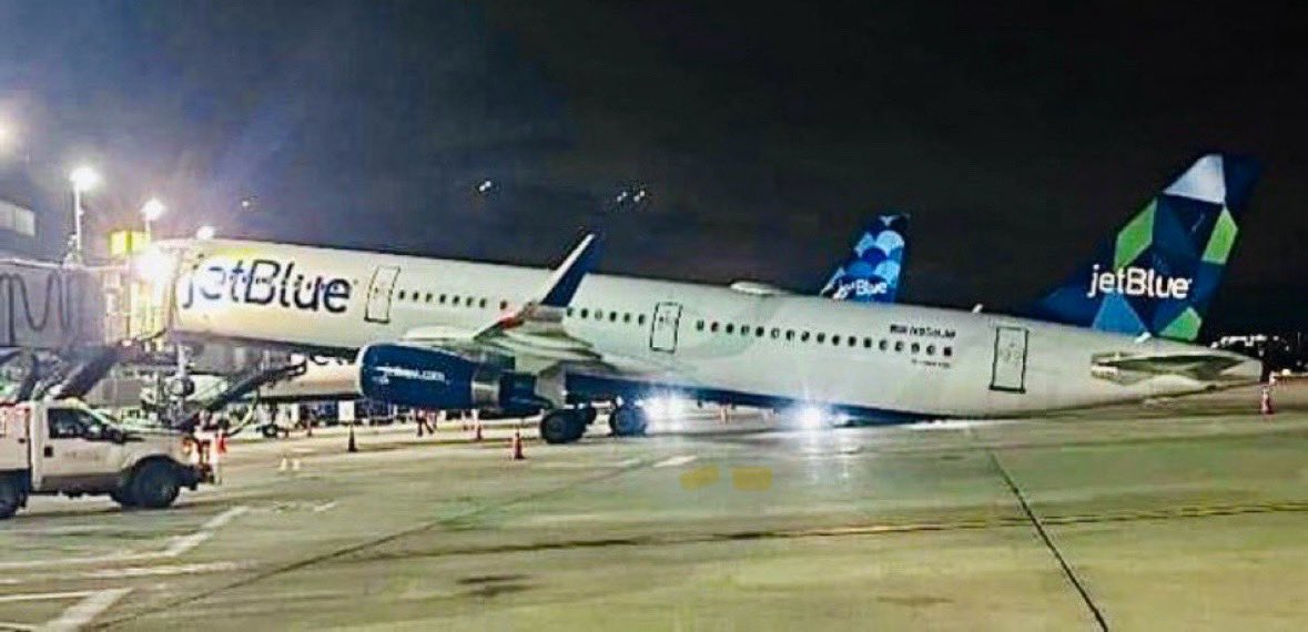 Breaking: JetBlue A321 Tips Backward at JFK